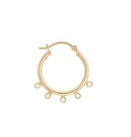 Vermeil 20mm Hoop Earring With Five Loops