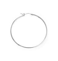 Sterling Silver 40mm Hollow Flex Hoop Earring