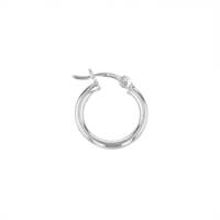 Sterling Silver 12mm Hollow Click Hoop Earring