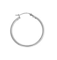 Sterling Silver 30mm Hollow Click Hoop Earring