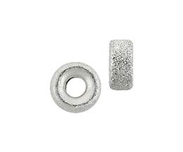 Sterling Silver 5.3mm Satin Roundel Bead