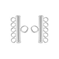 SS 13X2mm Earring Five Rings Connector