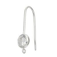 Sterling Silver 5mm Round Cubic Zirconia Earwire Earring