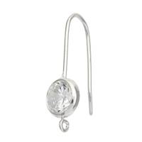 Sterling Silver 6mm Round Cubic Zirconia Earwire Earring