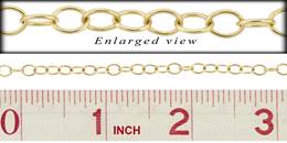 14KY 4.0mm Chain Width Oval Cable Chain