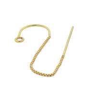 14KY U-Threader Box Chain Earwire Earring