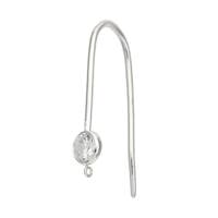 Sterling Silver 3mm Round Cubic Zirconia Earwire Earring