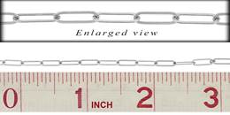 Sterling Silver Flat Elongated Cable Chain