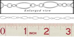 14KW 3.64mm Chain Width Oval And Round Cable Chain