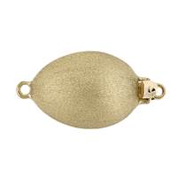 14KY 11X16mm Matt Oval Bead Clasp