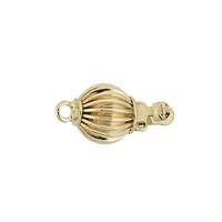 14KY 7mm Corrugated Ball Clasp