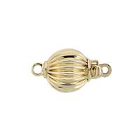 14KY 8mm Corrugated Ball Clasp