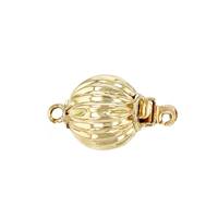 14KY 10mm Corrugated Ball Clasp