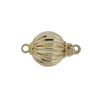 14KY 13mm Corrugated Ball Clasp