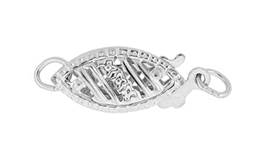 14KW 5.5X13mm 1 Strand Filigree Fish Hook Clasp