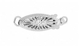 14KW 6X15mm 1 Strand Filigree Fish Hook Clasp