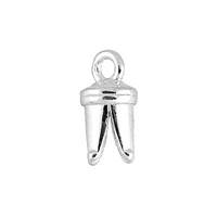 Sterling Silver 4.0mm Leather Barrel End Cap