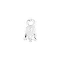 Sterling Silver 2.0mm Leather Cube End Cap