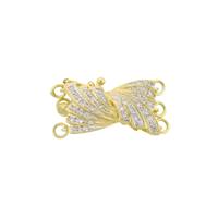 14KY 3 STRANDS DIAMOND ACCENT BOW STRIPE CLASP
