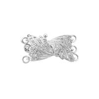 14KW 3 Strands Diamond Accent Bow Stripe Clasp