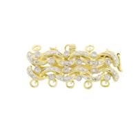 14KY 5 STRANDS DIAMOND ACCENT FANCY HAIR COMB CLASP