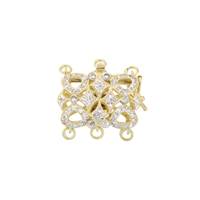 14KY 3 Strands Diamond Accent Fancy Filigree Clasp