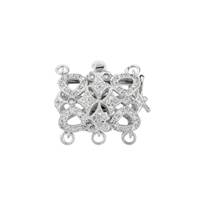 14KW 3 Strands Diamond Accent Fancy Filigree Clasp