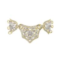 14KY 3 Strands Diamond Accent Fancy Floral Connector