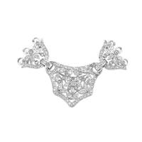 14KW 3 Strands Diamond Accent Fancy Floral Connector