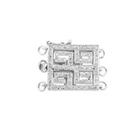 14KW 3 Strands Diamond Accent Textile Square Clasp
