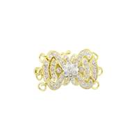 14KY 3 Strands Diamond Accent Fancy Bow Clasp