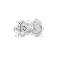 14KW 3 Strands Diamond Accent Fancy Bow Clasp
