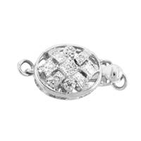 14KW 1 Strand Diamond Accent Fancy Oval Clasp