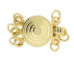 14KY 8mm 3 Strands Multi-Strand Water Ripple Round Clasp