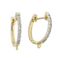 14KY 12mm/R 7pts/18pcs Style B Diamond Euro Leverback