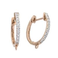 14KR 12mm/R 7pts/18pcs Style B Diamond Euro Leverback