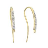 14KY 7pts/12pcs Diamond Earwire