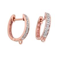 14KR 11mm/R 6pts/12pcs Diamond Euro Leverback With Closed Ring