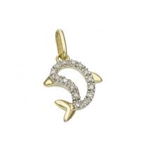 14KY 11mm 6pts/15pcs Dolphin Charm