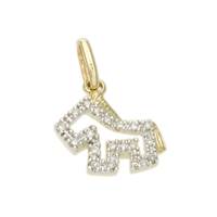 14KY 10mm 18dia.7pts Horse Charm
