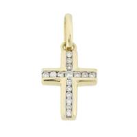 14KY 13MM 9PTS/16PCS.DIA. CROSS CHARM STYLE A