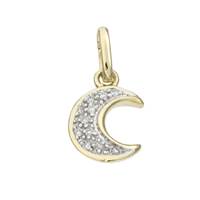 14KY 10MM 4PTS/11PCS QUARTER MOON CHARM