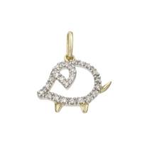 14KY 15mm 9pts/23pcs Pig Charm