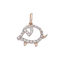14KR 15mm 9pts/23pcs Pig Charm