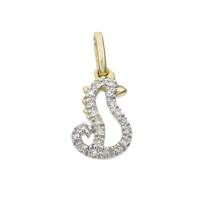 14KY 13mm 8pts/20pcs Seahorse Charm