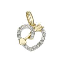 14KY 10mm 16dia.7pts Arrow In Heart Charm