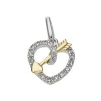 14KW 10mm 16dia.7pts Arrow In Heart Charm