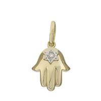 14KY 13mm 0.50pts Hemsa Charm Style A