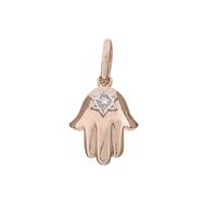 14KR 13mm 0.50pts Hemsa Charm Style A