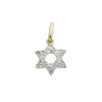 14KY 10mm 8pts/18pcs JewishS Star Charm Style C